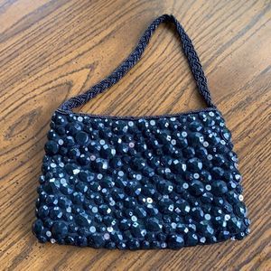 Black beaded and sequin bag